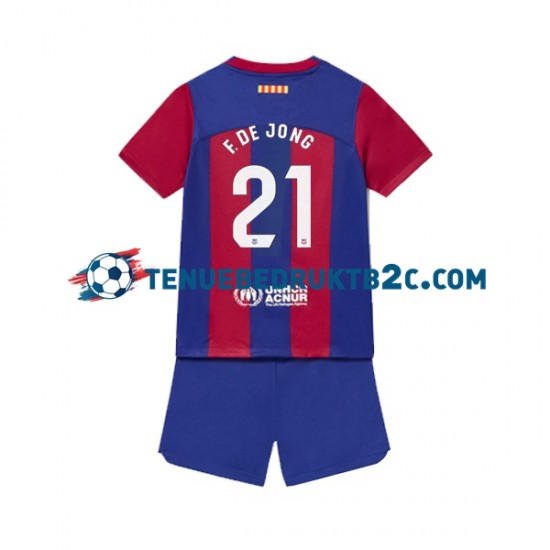 Thuisshirt FC Barcelona Frenkie de Jong 21 Voetbalteneu Kinderen 2023-24 S-S