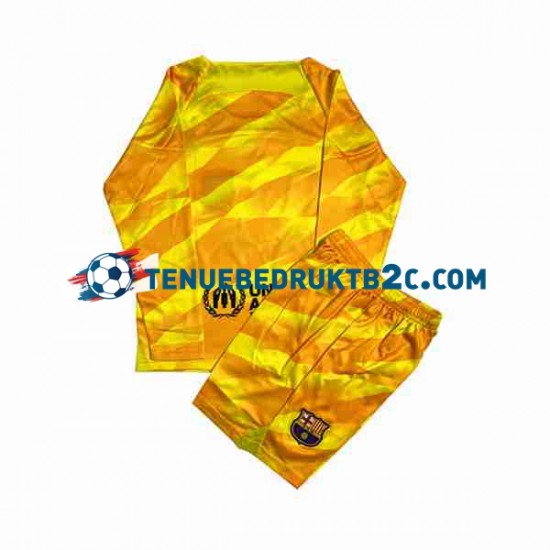 4de shirt FC Barcelona Keeper Voetbalteneu Kinderen 2023-24 L-S