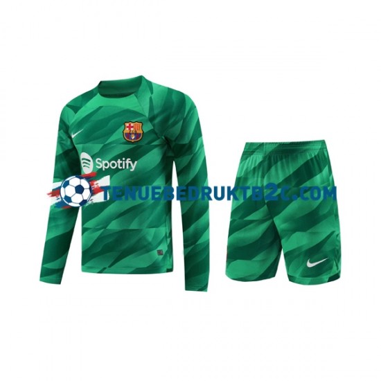 Thuisshirt FC Barcelona Keeper Voetbalteneu Kinderen 2023-24 L-S