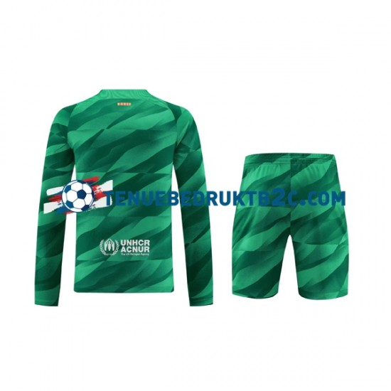 Thuisshirt FC Barcelona Keeper Voetbalteneu Kinderen 2023-24 L-S