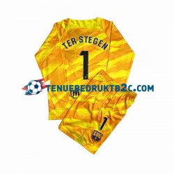 4de shirt FC Barcelona Keeper Ter Stegen 1 Voetbalteneu Kinderen 2023-24 L-S
