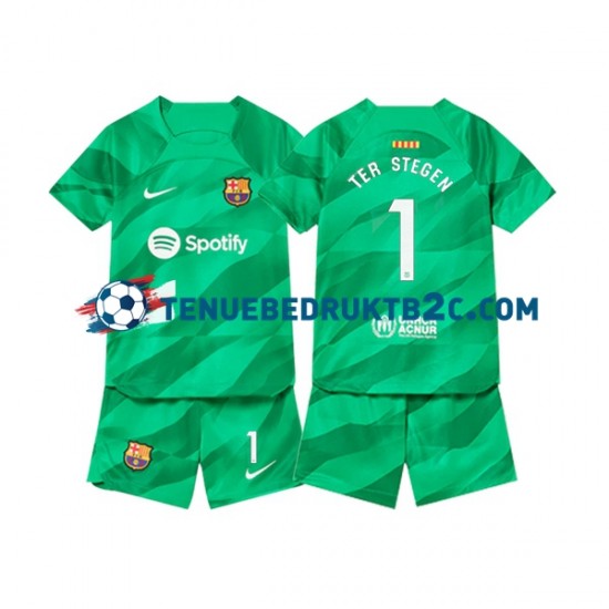 Thuisshirt FC Barcelona Keeper Ter Stegen 1 Voetbalteneu Kinderen 2023-24 S-S