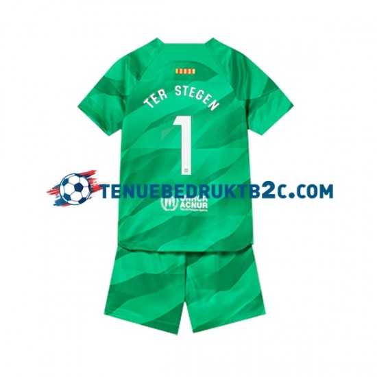 Thuisshirt FC Barcelona Keeper Ter Stegen 1 Voetbalteneu Kinderen 2023-24 S-S