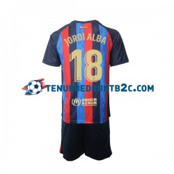 Thuisshirt FC Barcelona Jordi Alba 18 Voetbalteneu Kinderen 2022-23 S-S