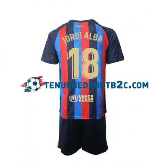 Thuisshirt FC Barcelona Jordi Alba 18 Voetbalteneu Kinderen 2022-23 S-S