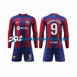 Thuisshirt FC Barcelona LEWANDOWSKI 9 Voetbalteneu Kinderen 2023-24 L-S