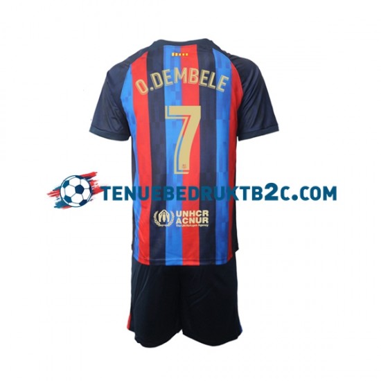 Thuisshirt FC Barcelona Ousmane Dembele 7 Voetbalteneu Kinderen 2022-23 S-S