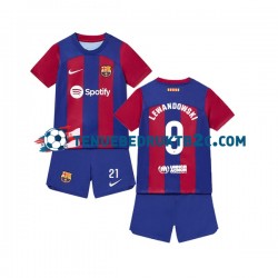 Thuisshirt FC Barcelona Robert Lewandowski 9 Voetbalteneu Kinderen 2023-24 S-S