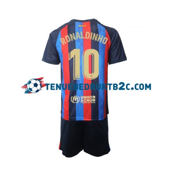 Thuisshirt FC Barcelona Ronaldinho 10 Voetbalteneu Kinderen 2022-23 S-S