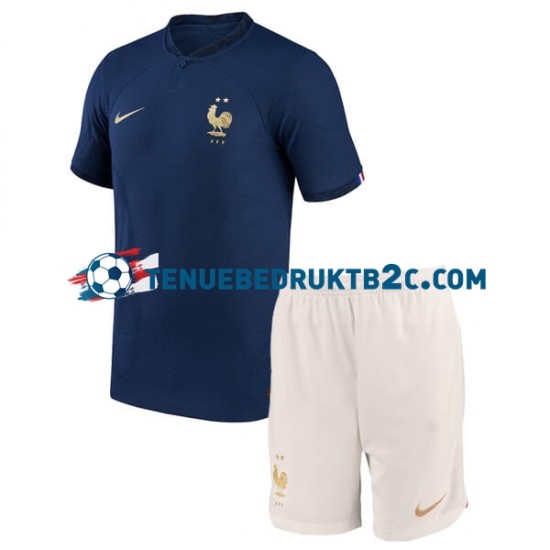 Thuisshirt Frankrijk Voetbalteneu Kinderen WK 2022 S-S