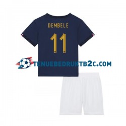 Thuisshirt Frankrijk Dembele 11 Voetbalteneu Kinderen WK 2022 S-S