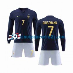 Thuisshirt Frankrijk Griezmann 7 Voetbalteneu Kinderen WK 2022 L-S