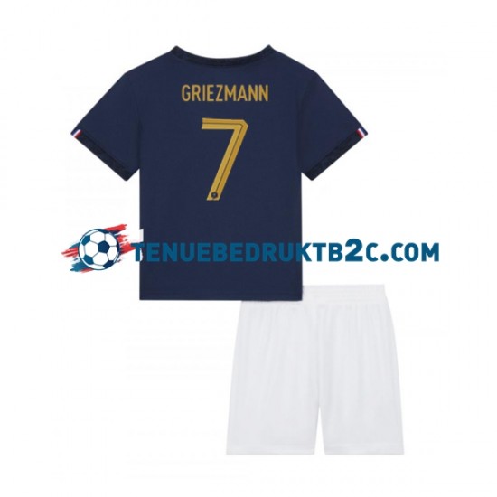 Thuisshirt Frankrijk Griezmann 7 Voetbalteneu Kinderen WK 2022 S-S