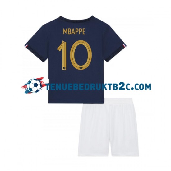 Thuisshirt Frankrijk Mbappe 10 Voetbalteneu Kinderen WK 2022 S-S