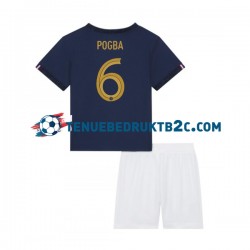 Thuisshirt Frankrijk Pogba 6 Voetbalteneu Kinderen WK 2022 S-S