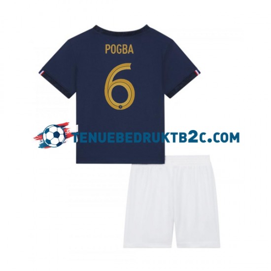 Thuisshirt Frankrijk Pogba 6 Voetbalteneu Kinderen WK 2022 S-S