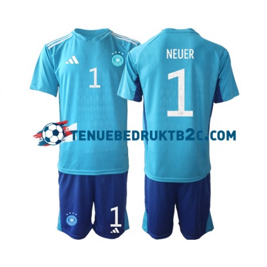 Thuisshirt Duitsland Keeper Manuel Neuer 1 Voetbalteneu Kinderen WK 2022 S-S