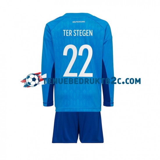 Thuisshirt Duitsland Keeper ter Stegen 22 Voetbalteneu Kinderen WK 2022 L-S