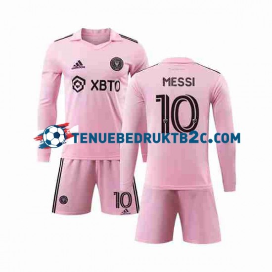 Thuisshirt Inter Miami Lionel Messi 10 Voetbalteneu Kinderen 2023-24 L-S