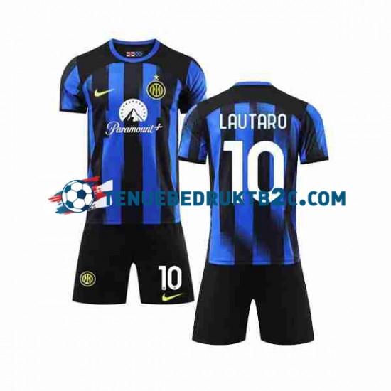 Thuisshirt Inter Milan Lautaro Martinez 10 Voetbalteneu Kinderen 2023-24 S-S