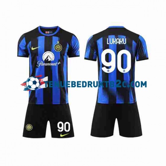 Thuisshirt Inter Milan Lukaku 90 Voetbalteneu Kinderen 2023-24 S-S