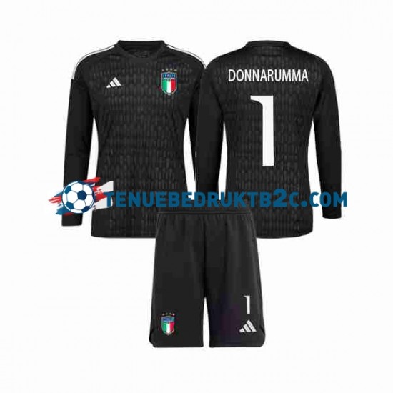 Uitshirt Italië Keeper Donnarumma 1 Voetbalteneu Kinderen 2023 L-S