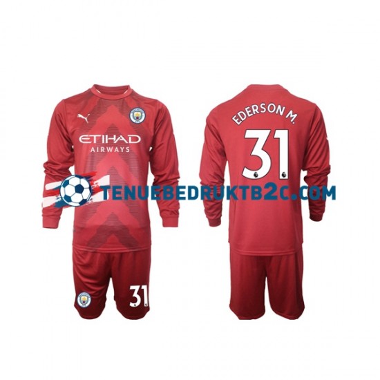 Thuisshirt Manchester City Keeper Ederson M 31 Voetbalteneu Kinderen 2022-23 L-S