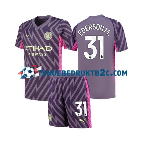 Uitshirt Manchester City Keeper Ederson Moraes 31 Voetbalteneu Kinderen 2023-24 S-S