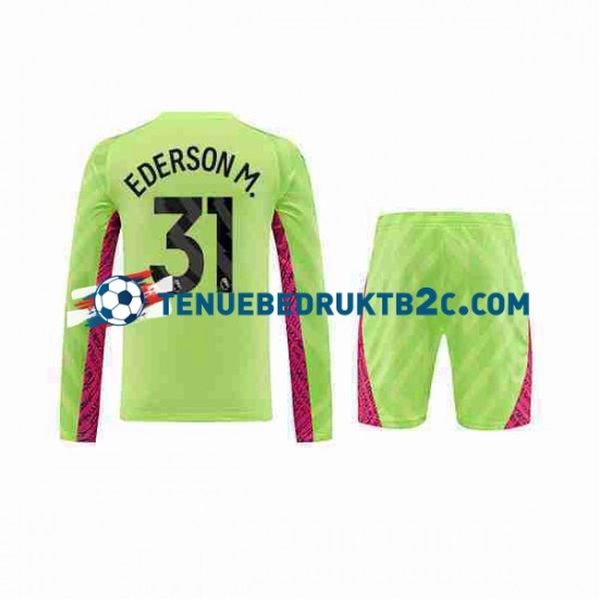 3de shirt Manchester City Keeper Ederson Moraes 31 Voetbalteneu Kinderen 2023-24 L-S