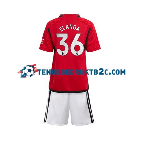 Thuisshirt Manchester United Anthony Elanga 36 Voetbalteneu Kinderen 2023-24 S-S