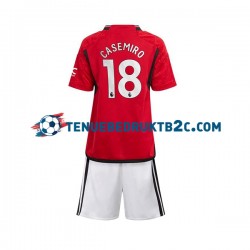 Thuisshirt Manchester United Carlos Casemiro 18 Voetbalteneu Kinderen 2023-24 S-S