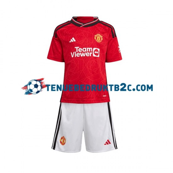 Thuisshirt Manchester United Voetbalteneu Kinderen 2023-24 S-S