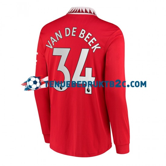 Thuisshirt Manchester United Donny van de Beek 34 Mannen 2022-23 L-S