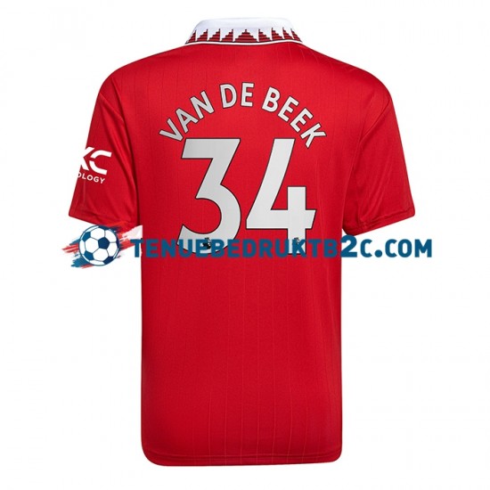 Thuisshirt Manchester United Donny van de Beek 34 Mannen 2022-23 S-S