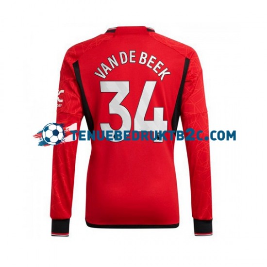 Thuisshirt Manchester United Donny van de Beek 34 Mannen 2023-24 L-S