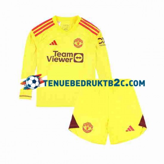 Thuisshirt Manchester United Keeper Voetbalteneu Kinderen 2023-24 L-S