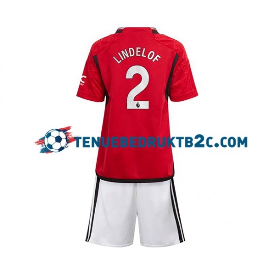 Thuisshirt Manchester United Lindelof 2 Voetbalteneu Kinderen 2023-24 S-S