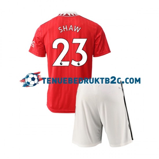 Thuisshirt Manchester United Luke Shaw 23 Voetbalteneu Kinderen 2022-23 S-S