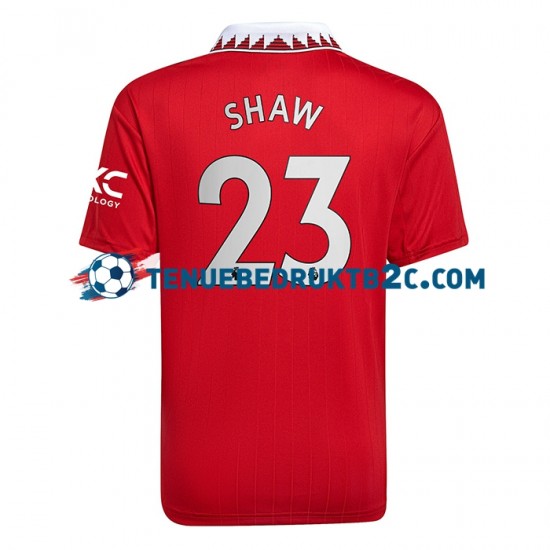 Thuisshirt Manchester United Luke Shaw 23 Mannen 2022-23 S-S