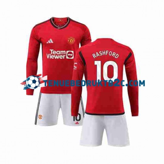 Thuisshirt Manchester United Marcus Rashford 10 Voetbalteneu Kinderen 2023-24 L-S