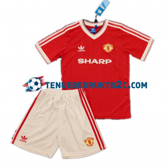 Thuisshirt Retro Manchester United 1984 Voetbalteneu Kinderen S-S