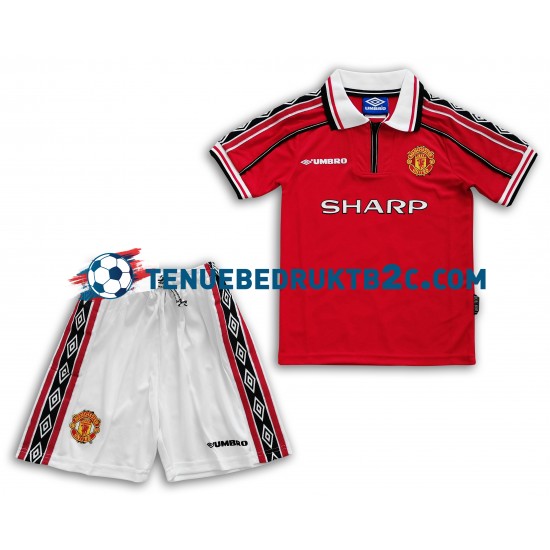 Thuisshirt Retro Manchester United Voetbalteneu Kinderen 1998-1999 S-S