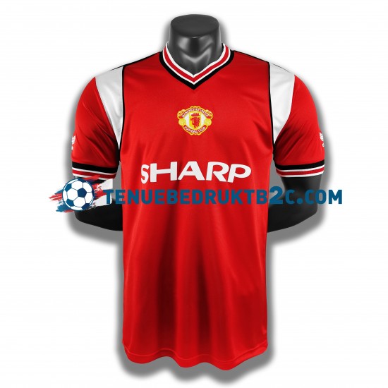 Thuisshirt Retro Manchester United 1985 Mannen S-S