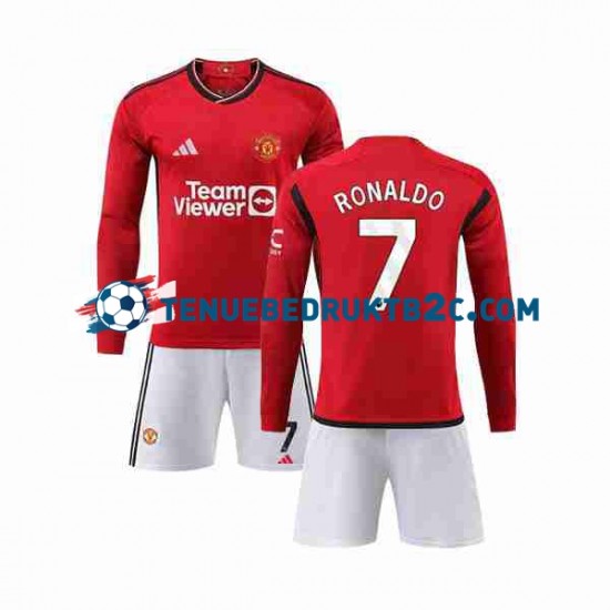 Thuisshirt Manchester United Ronaldo 7 Voetbalteneu Kinderen 2023-24 L-S