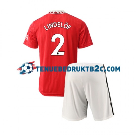 Thuisshirt Manchester United Victor Lindelof 2 Voetbalteneu Kinderen 2022-23 S-S