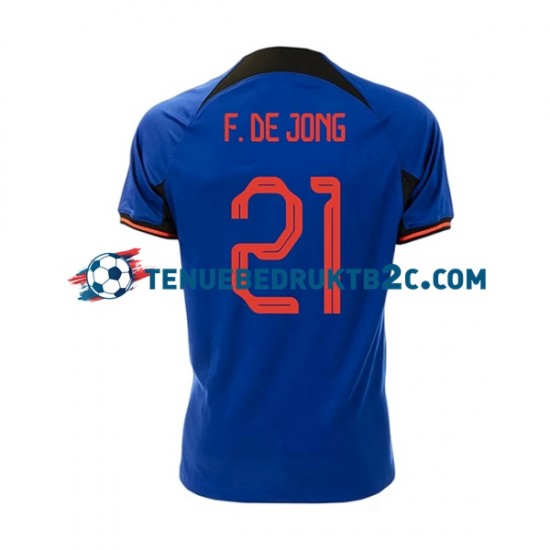 Uitshirt Nederland Frenkie de Jong 21 Mannen WK 2022 S-S