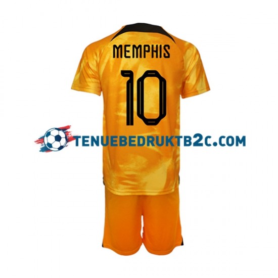 Thuisshirt Nederland Memphis Depay 10 Voetbalteneu Kinderen WK 2022 S-S