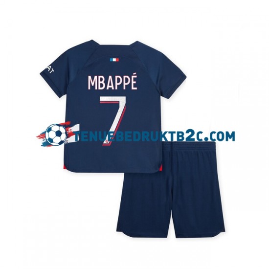 Thuisshirt Paris Saint-Germain Mbappe 7 Voetbalteneu Kinderen 2023-24 S-S