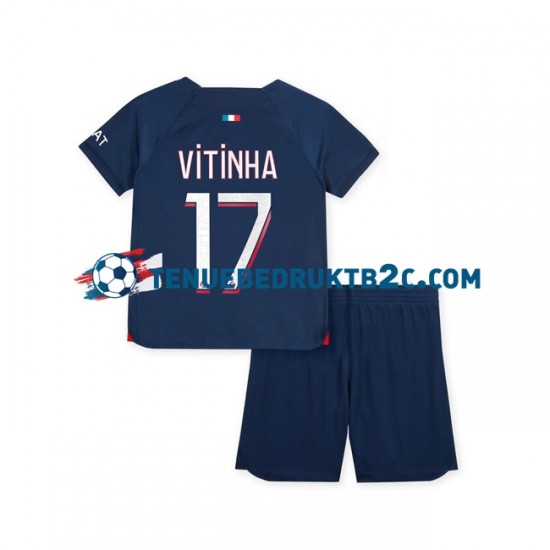 Thuisshirt Paris Saint-Germain Vitinha 17 Voetbalteneu Kinderen 2023-24 S-S