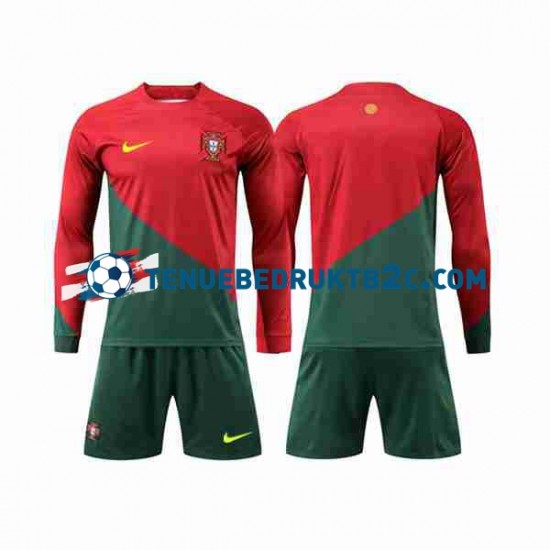 Thuisshirt Portugal Voetbalteneu Kinderen WK 2022 L-S